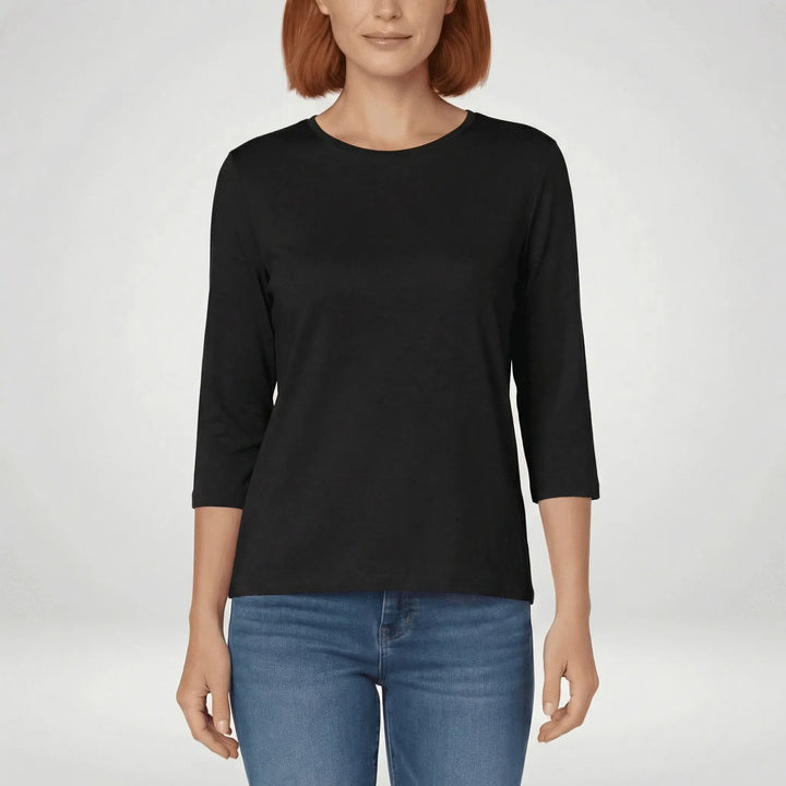 T-shirt z okrągłym dekoltem i rękawami 3/4 - Lucienne