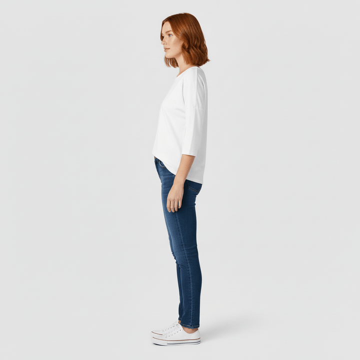 T-shirt z okrągłym dekoltem i rękawami 3/4 - Lucienne