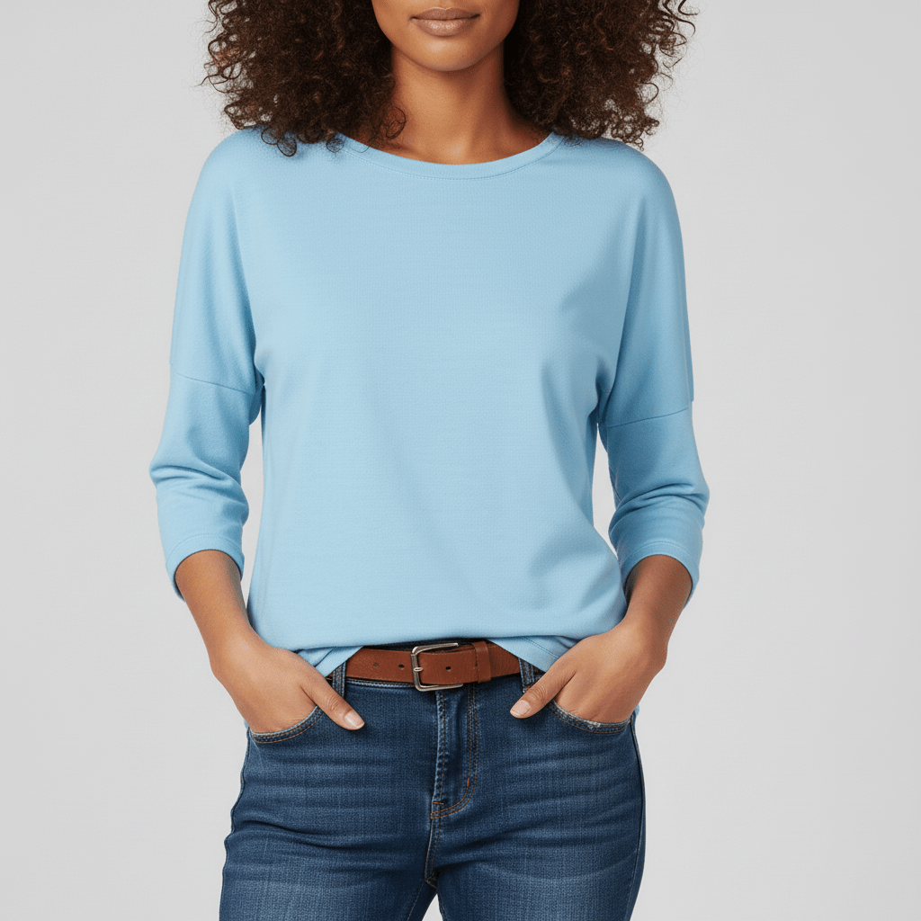 T-shirt z okrągłym dekoltem i rękawami 3/4 - Lucienne