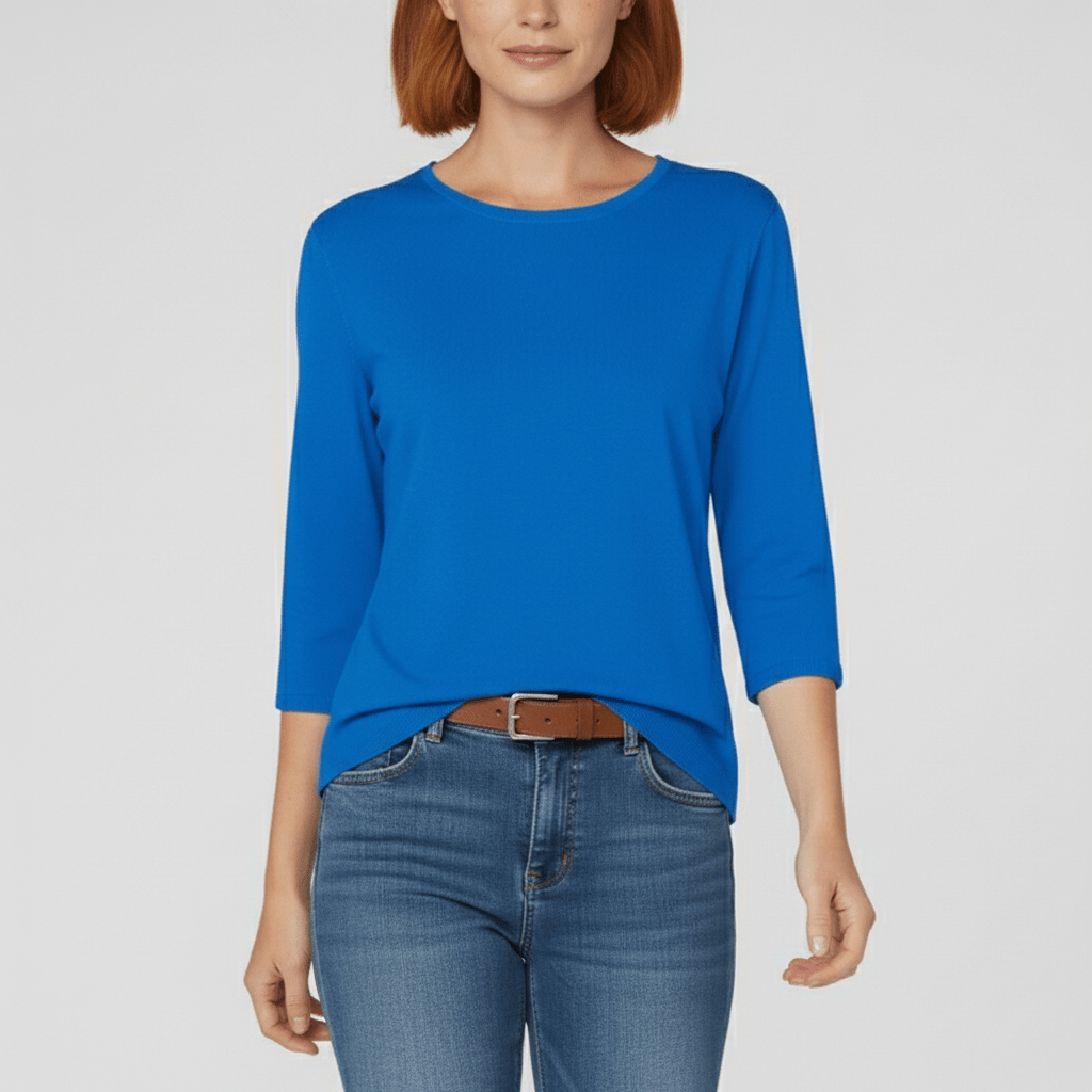 T-shirt z okrągłym dekoltem i rękawami 3/4 - Lucienne