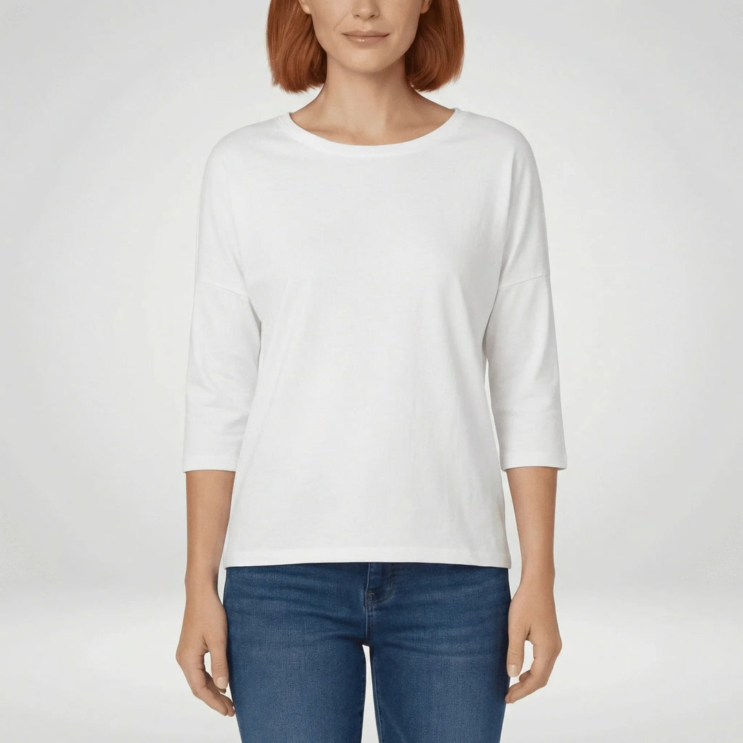 T-shirt z okrągłym dekoltem i rękawami 3/4 - Lucienne