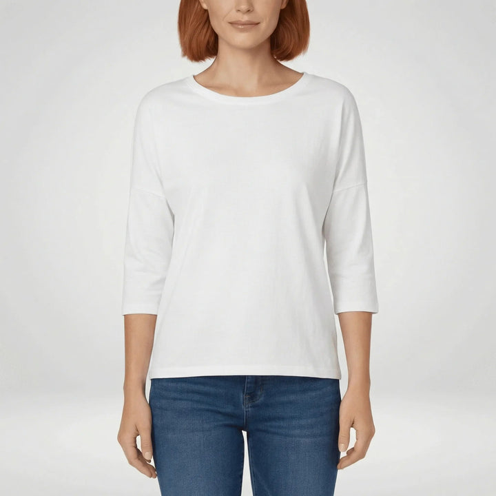 T-shirt z okrągłym dekoltem i rękawami 3/4 - Lucienne