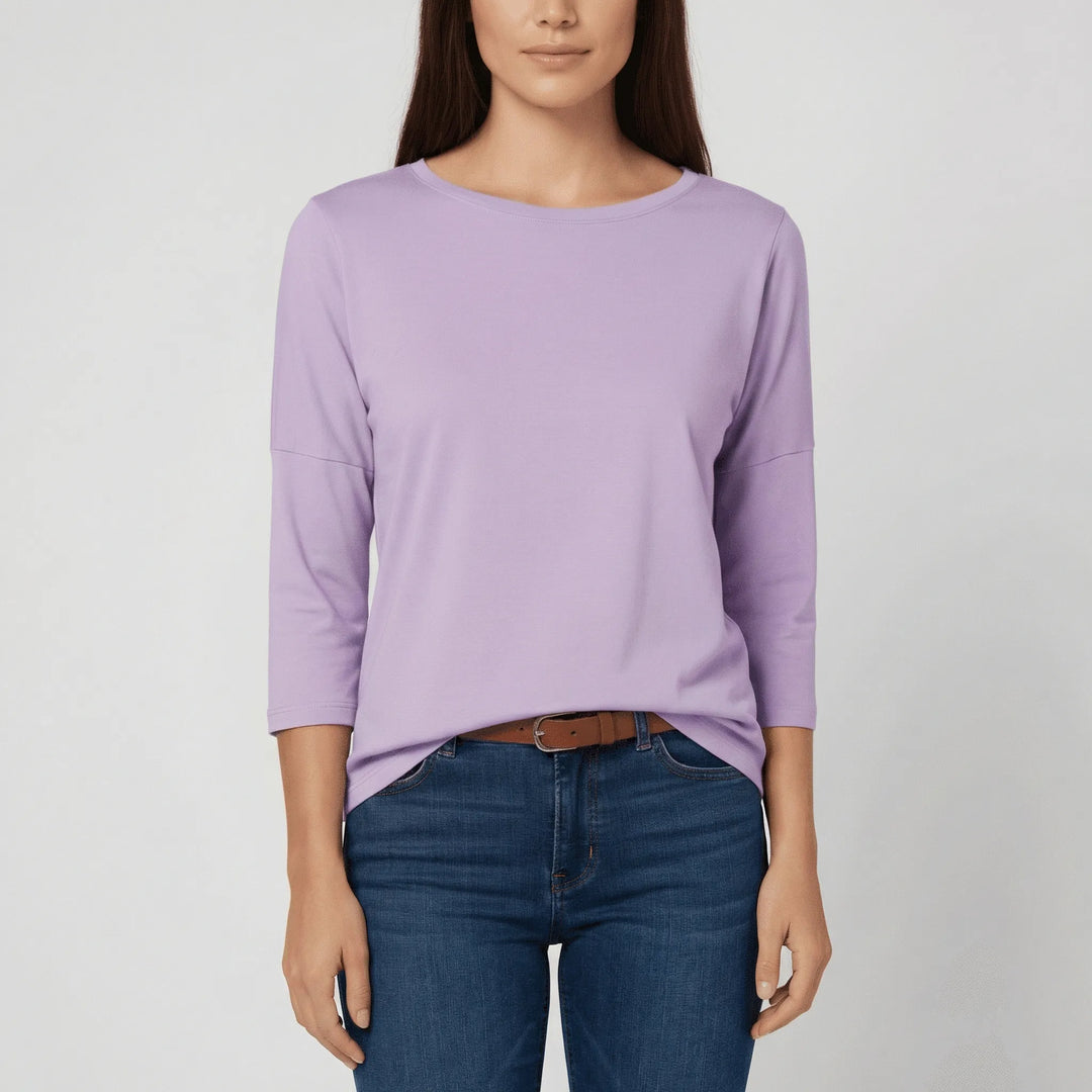 T-shirt z okrągłym dekoltem i rękawami 3/4 - Lucienne