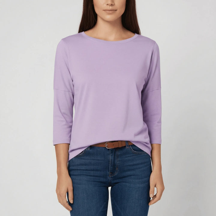 T-shirt z okrągłym dekoltem i rękawami 3/4 - Lucienne