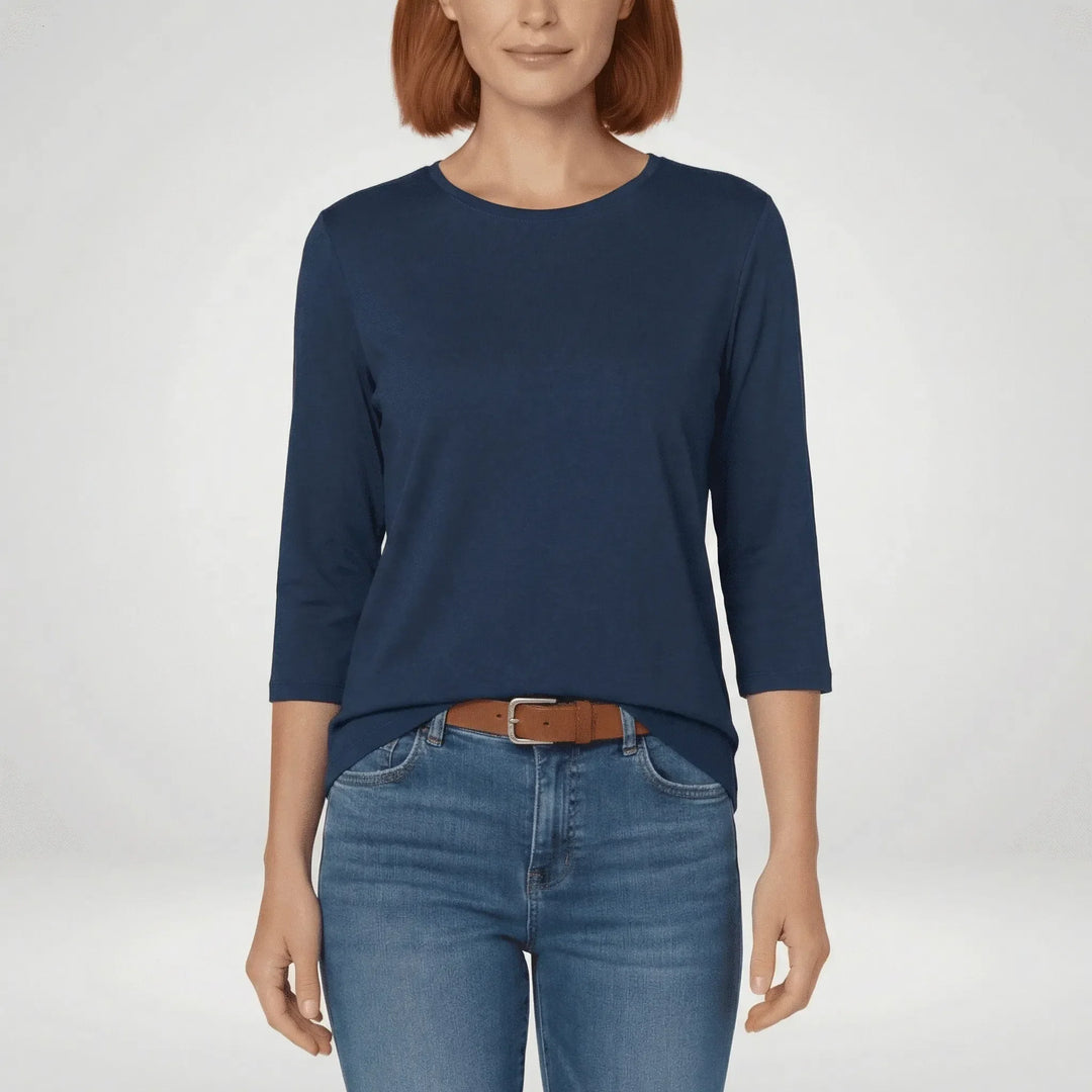 T-shirt z okrągłym dekoltem i rękawami 3/4 - Lucienne