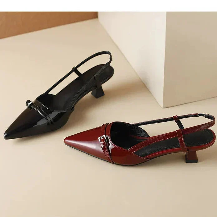Eleganckie Szpilki Elvor z Wzorem Kota