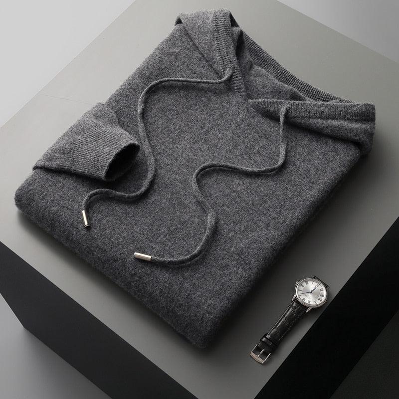 Hoodie męski z wełny merino – edycja jesienna Cassiano