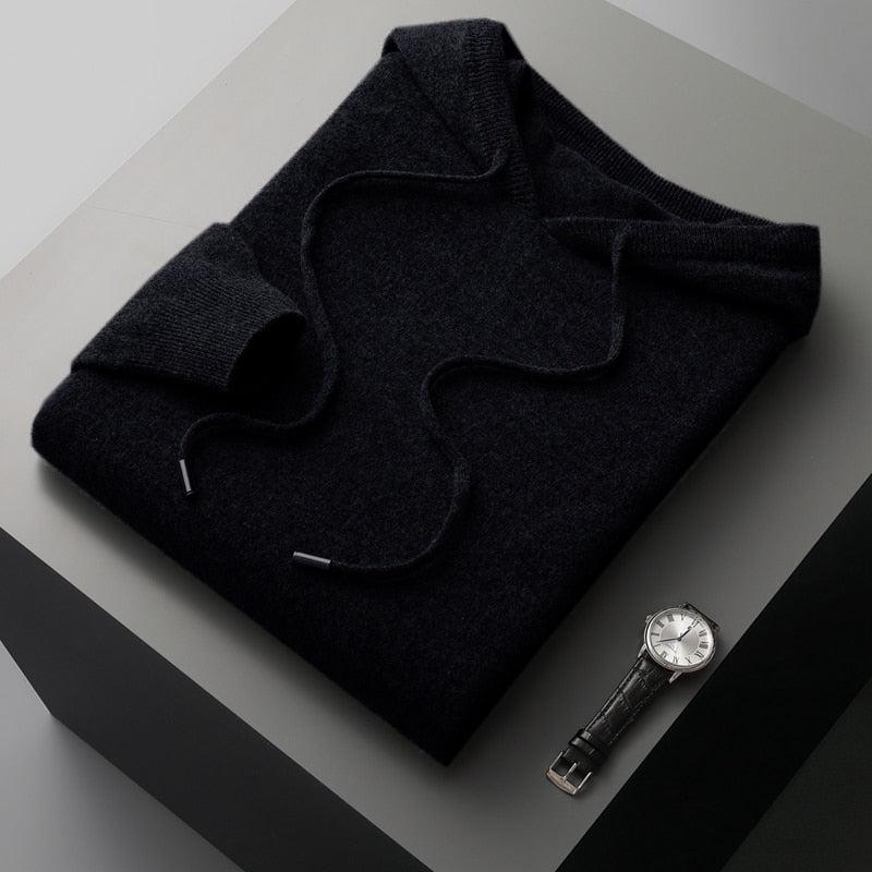Hoodie męski z wełny merino – edycja jesienna Cassiano