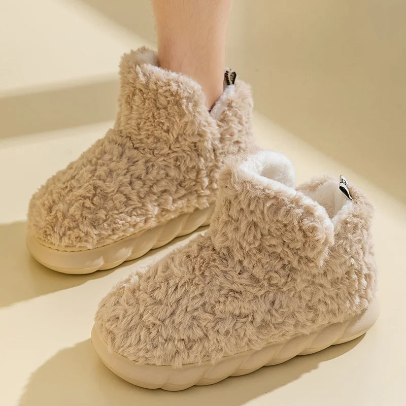 Ciepłe damskie kapcie z bawełny i pluszu – CozySteps