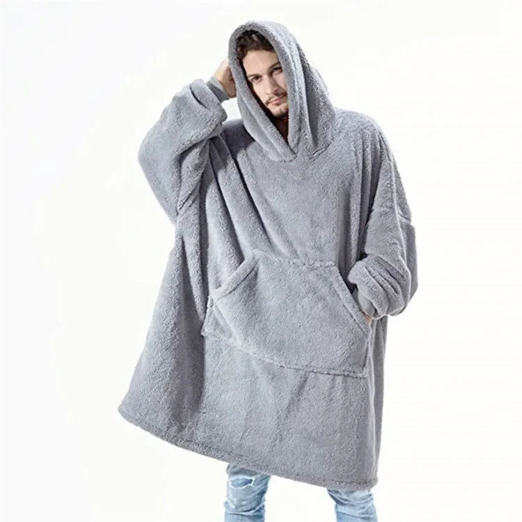 Oversized flanelowy sweter z kapturem dla kobiet i mężczyzn – FleeceHaven