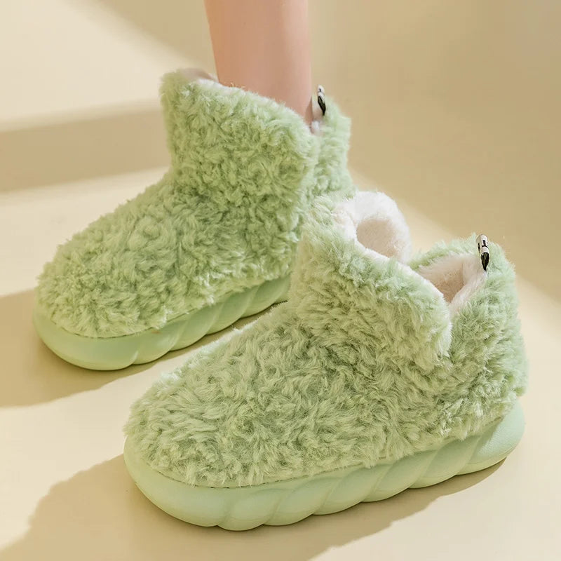 Ciepłe damskie kapcie z bawełny i pluszu – CozySteps