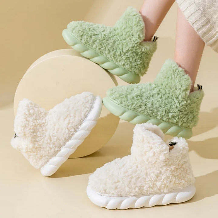 Ciepłe damskie kapcie z bawełny i pluszu – CozySteps