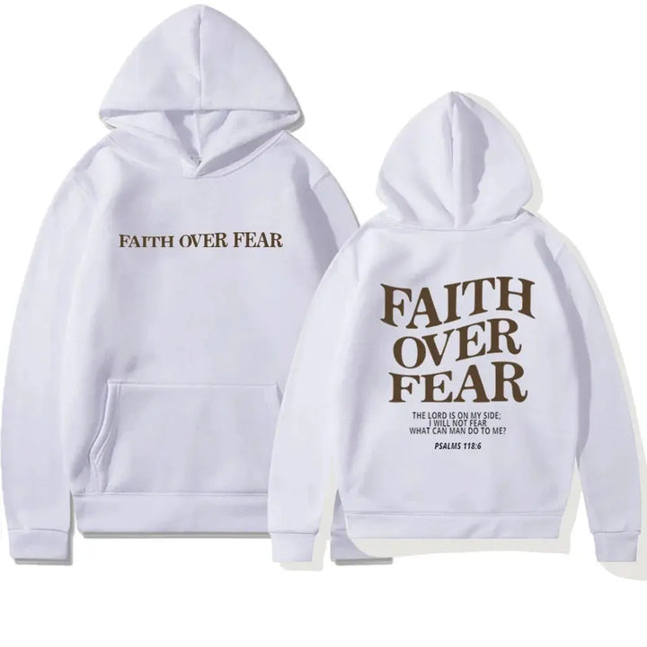 Kaminski | Bluza damska z nadrukiem Faith Over Fear z kapturem