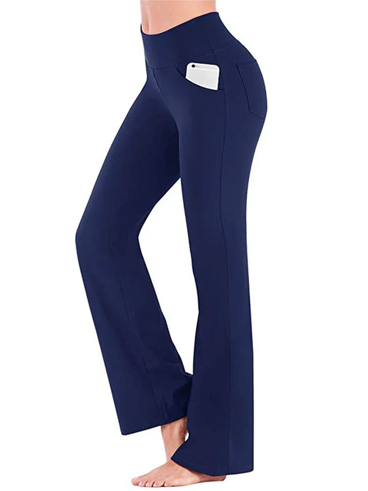Kaminski | Eleganckie spodnie bootcut z wysokim stanem i kieszeniami