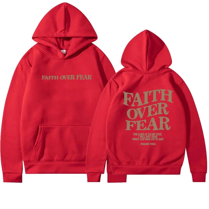 Kaminski | Bluza damska z nadrukiem Faith Over Fear z kapturem