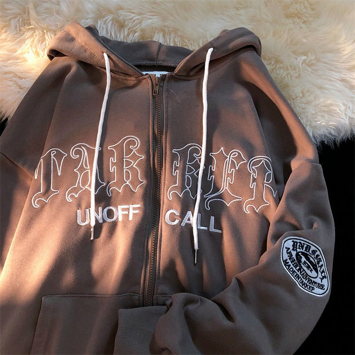 Kaminski | Oversize bluza damska z kapturem i zamkiem streetwear