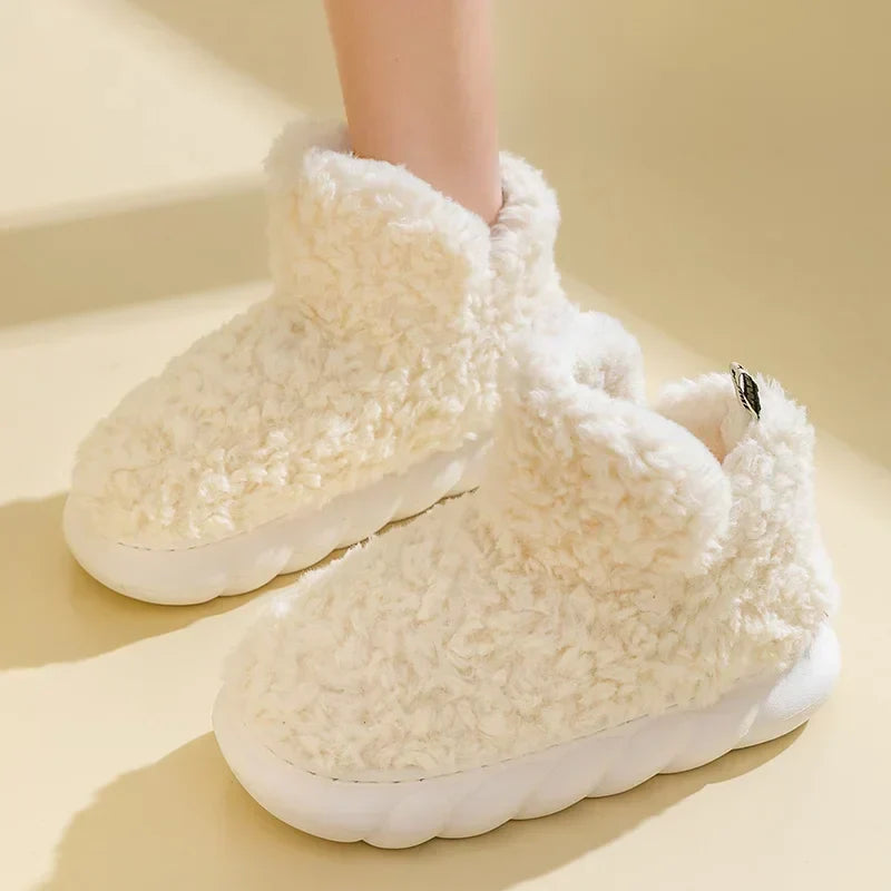 Ciepłe damskie kapcie z bawełny i pluszu – CozySteps