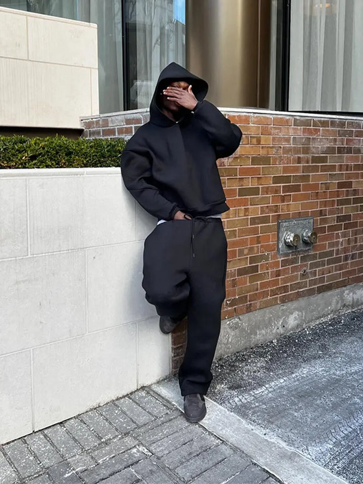 Oversized męski dres z kapturem i długimi spodniami – Bastian