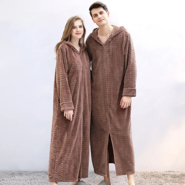 Flanelowa sukienka kapucyńska dla par – CozyHug