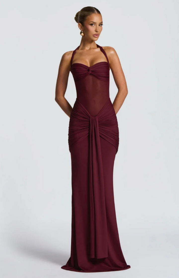 Kaminski | Elegancka sukienka maxi z dekoltem halter