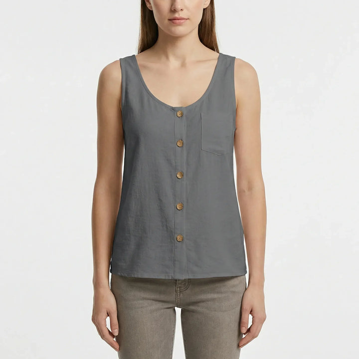Smukły damski krój topu na ramiączkach - Caroline