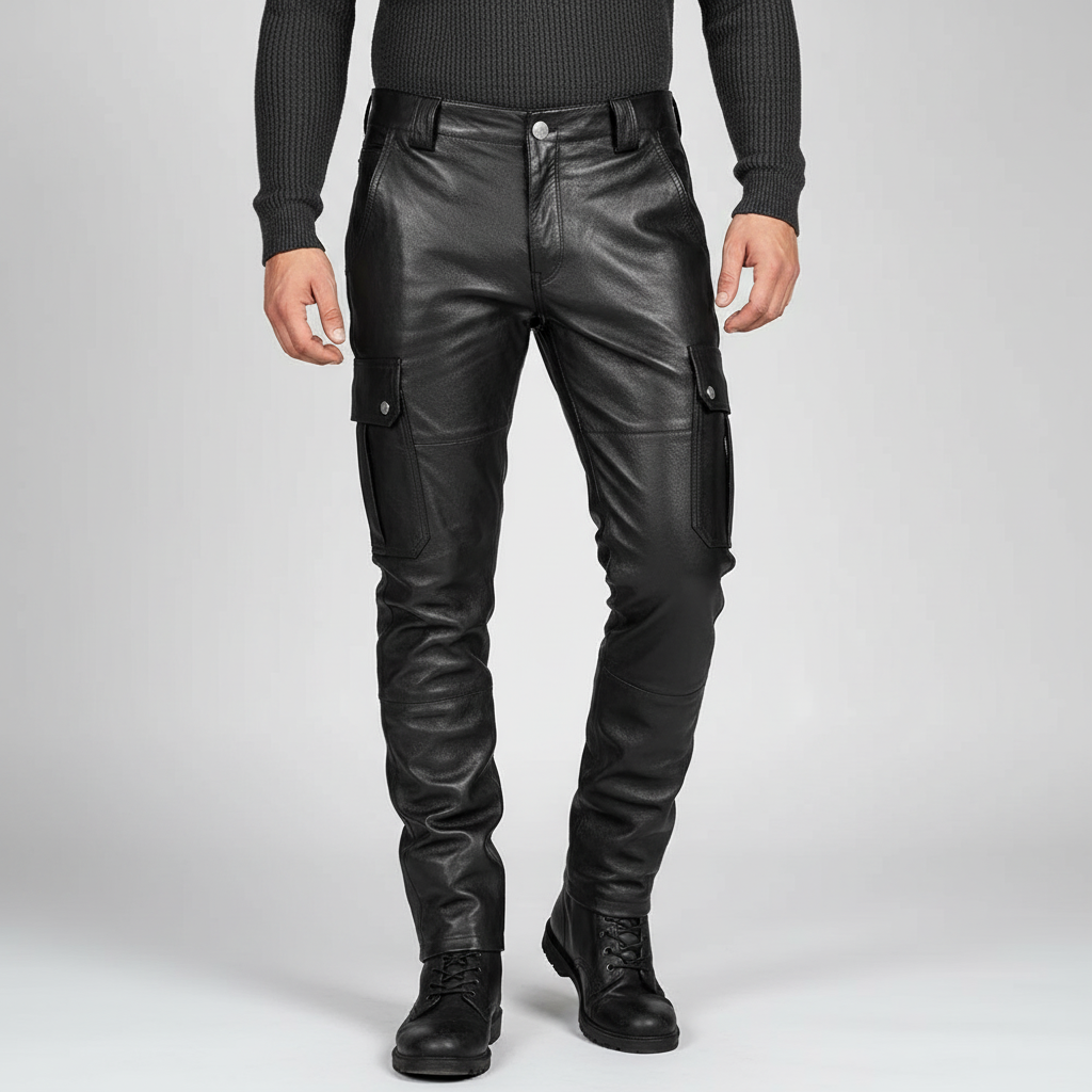 Wąskie skórzane spodnie motocyklowe - Daryl