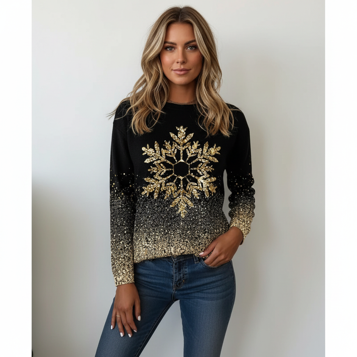Czarny sweter z motywem - Rebecca