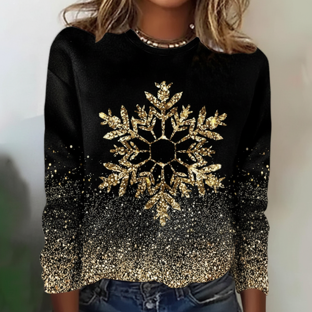 Czarny sweter z motywem - Rebecca