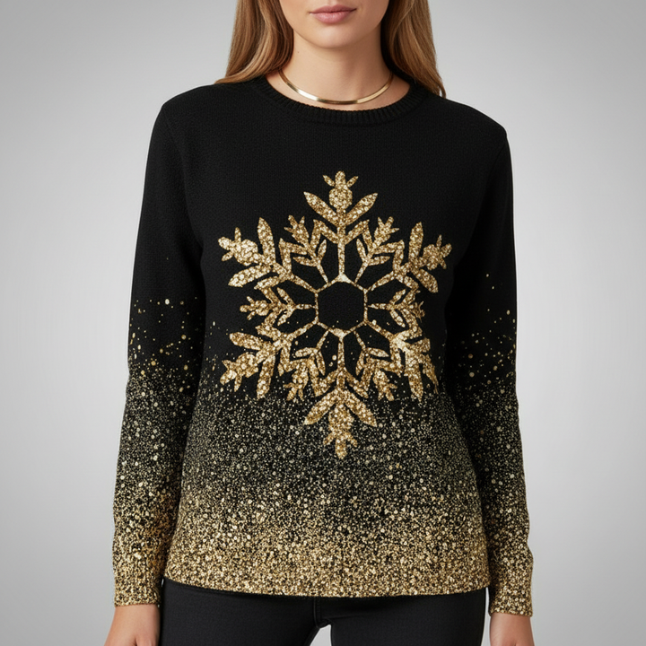 Czarny sweter z motywem - Rebecca