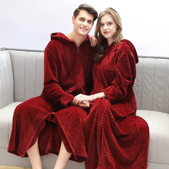 Flanelowa sukienka kapucyńska dla par – CozyHug