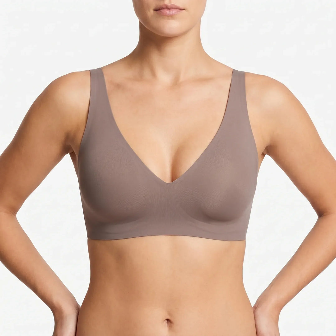 Bezszwowy push-up bralette - perłowy