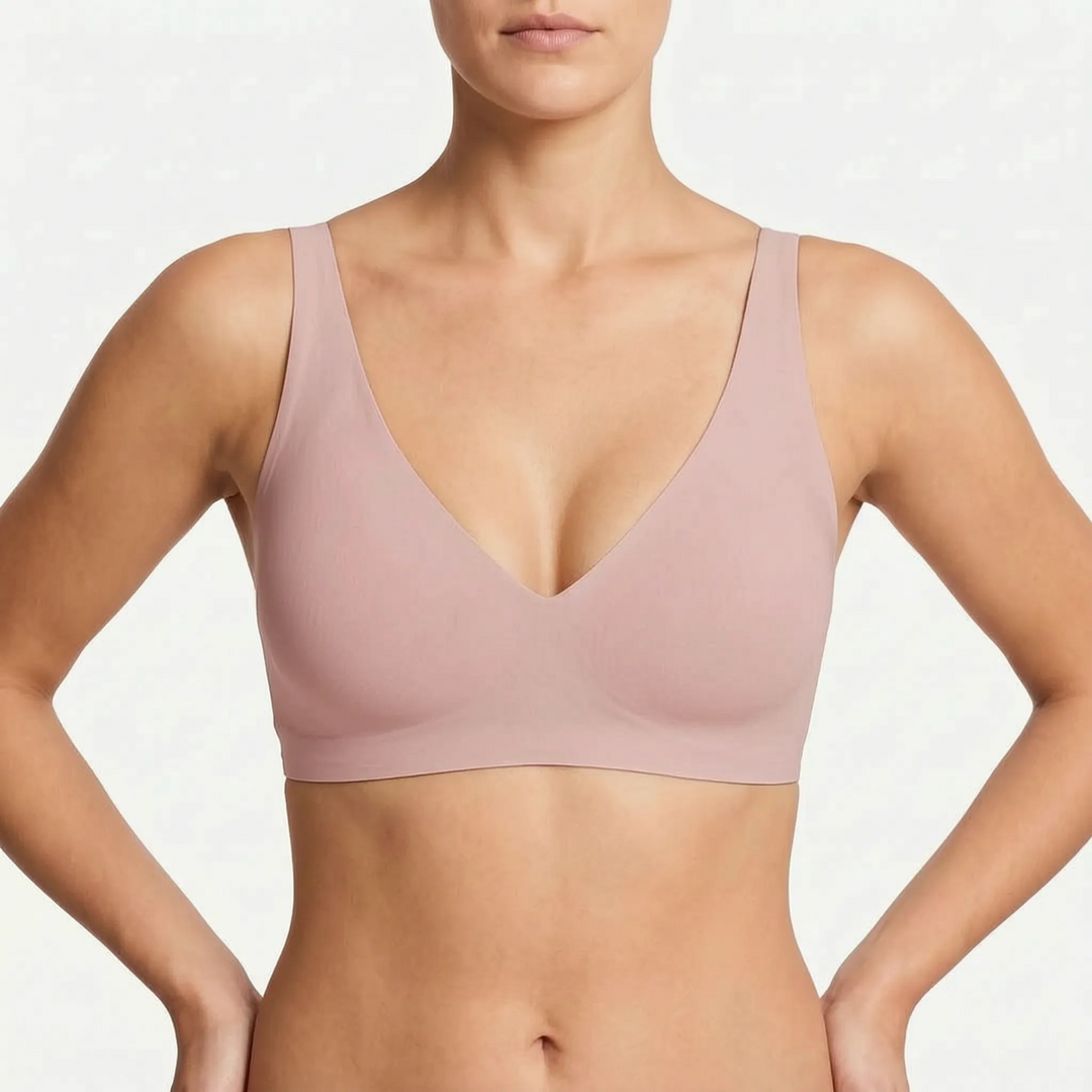 Bezszwowy push-up bralette - perłowy