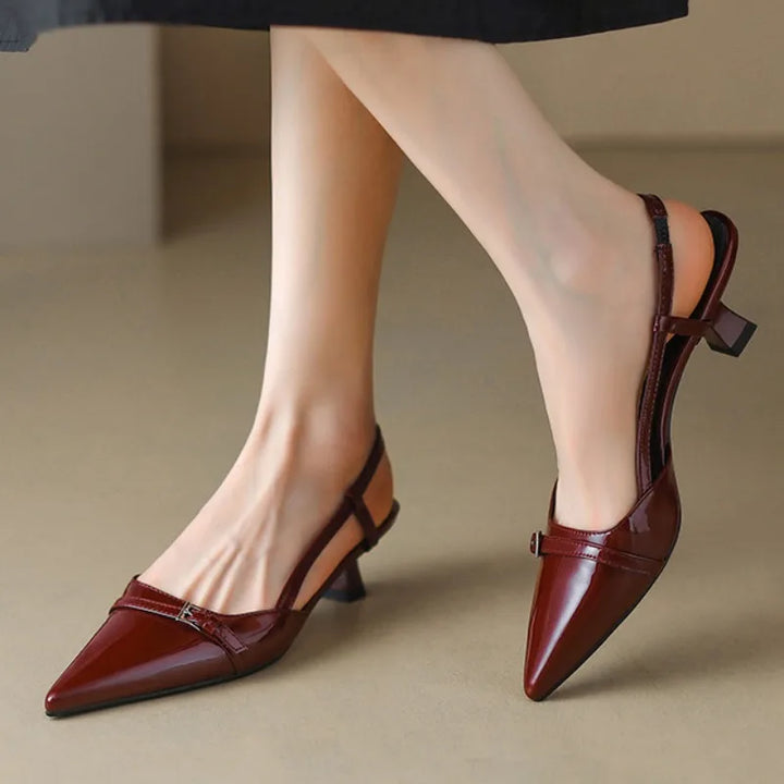 Eleganckie Szpilki Elvor z Wzorem Kota