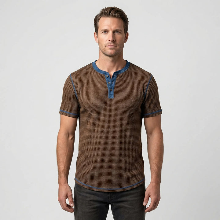 T-shirt Henley z krótkim rękawem - Danny