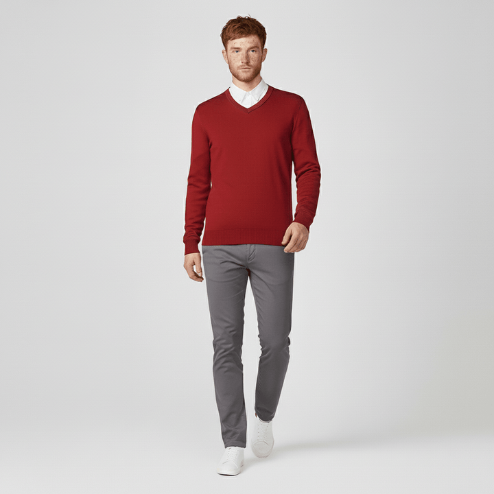 Dopasowany sweter z dekoltem w serek - Keanu