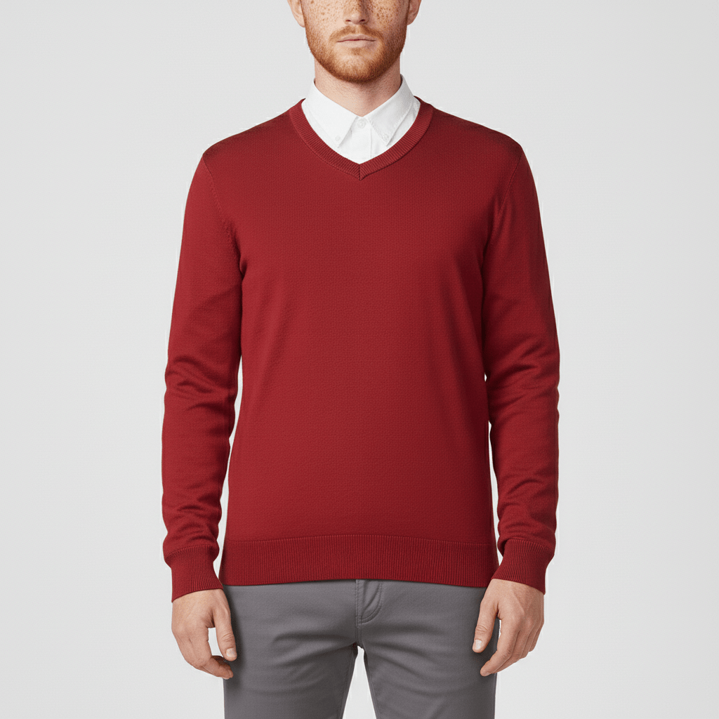 Dopasowany sweter z dekoltem w serek - Keanu