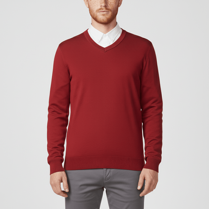 Dopasowany sweter z dekoltem w serek - Keanu