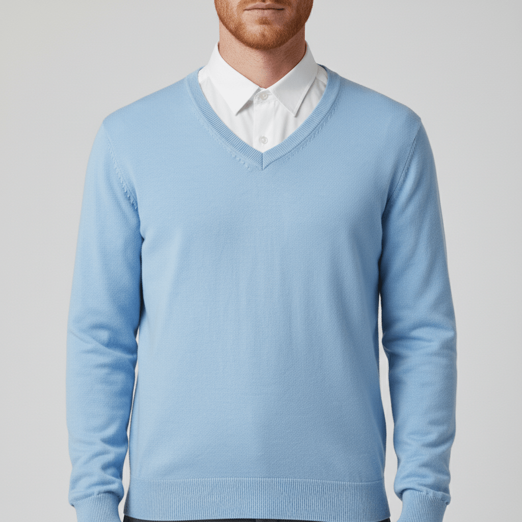 Dopasowany sweter z dekoltem w serek - Keanu