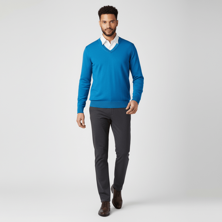 Dopasowany sweter z dekoltem w serek - Keanu