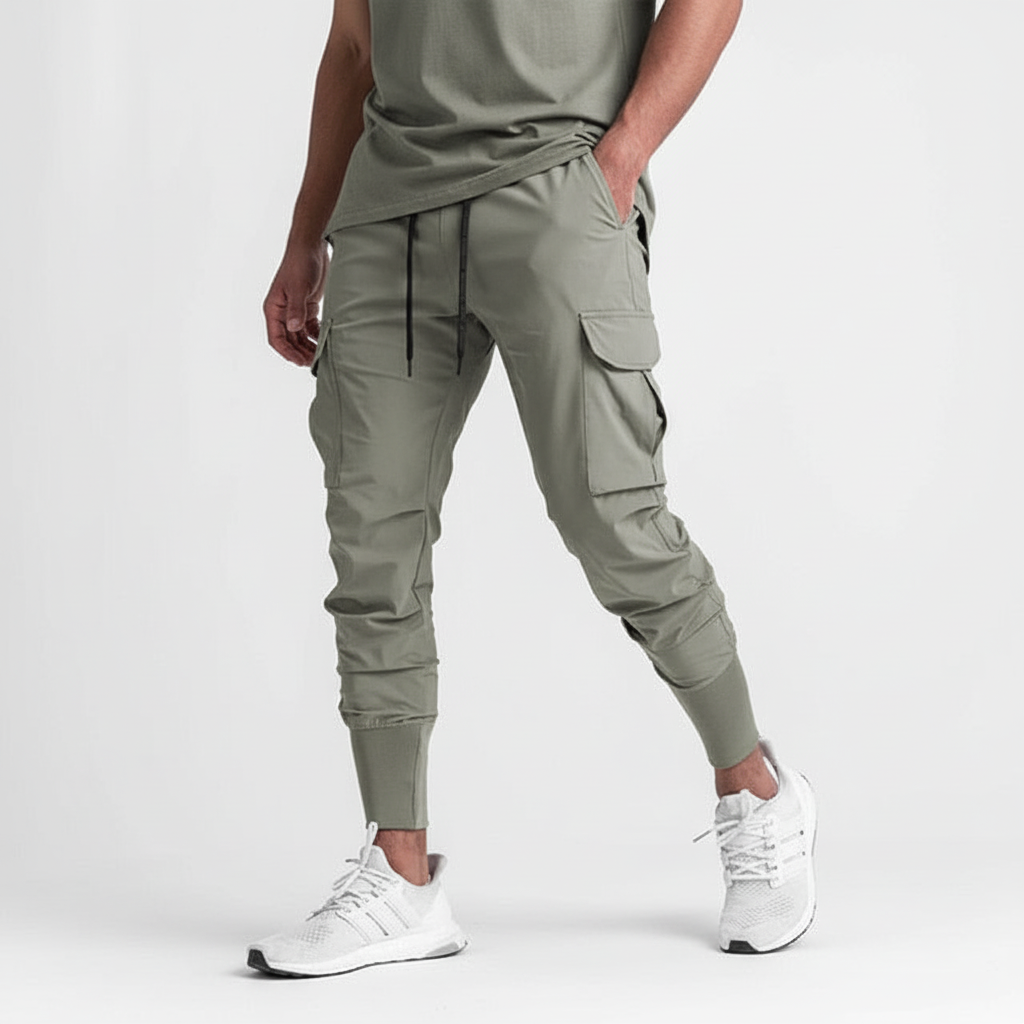 Spodnie typu jogger ze stretchu z kieszeniami - Francis
