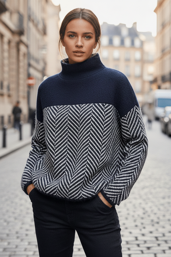 Sweter dzianinowy ze stójką - Felina