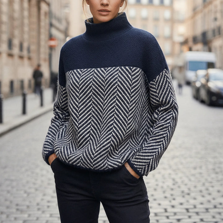 Sweter dzianinowy ze stójką - Felina