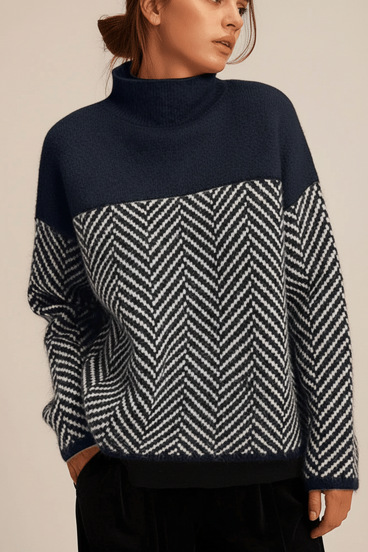 Sweter dzianinowy ze stójką - Felina