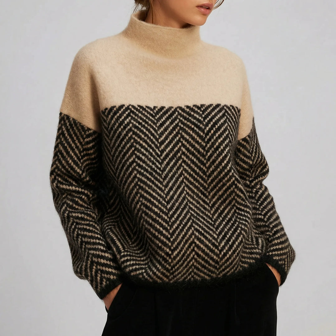 Sweter dzianinowy ze stójką - Felina