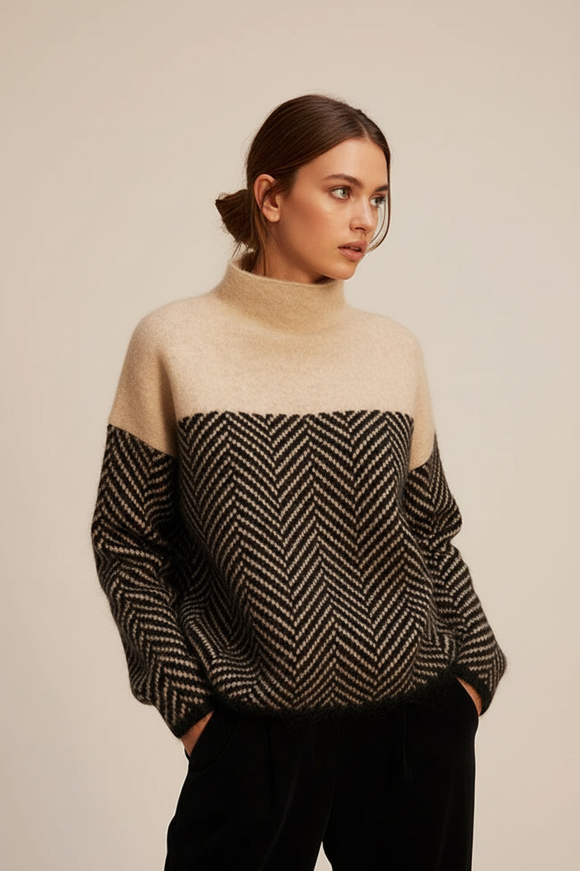 Sweter dzianinowy ze stójką - Felina