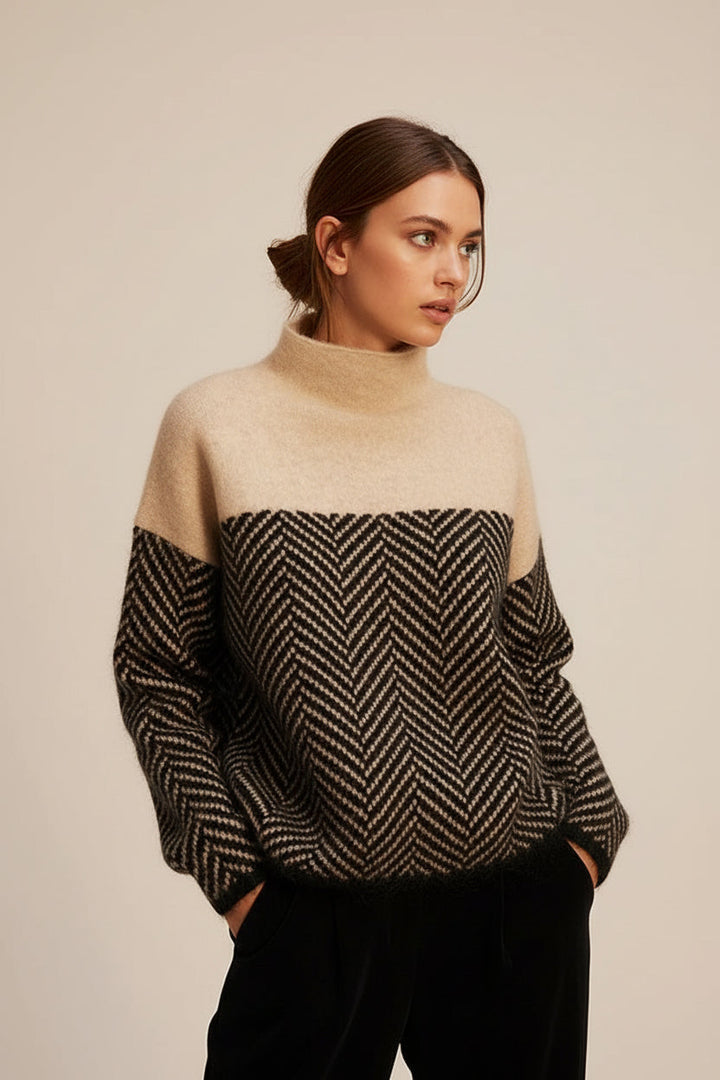Sweter dzianinowy ze stójką - Felina