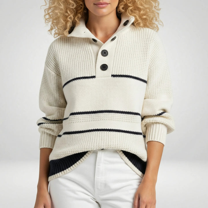 Sweter dzianinowy w paski z fakturą - Judy