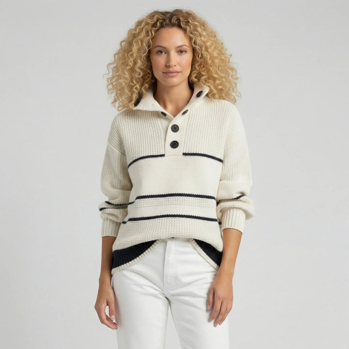 Sweter dzianinowy w paski z fakturą - Judy