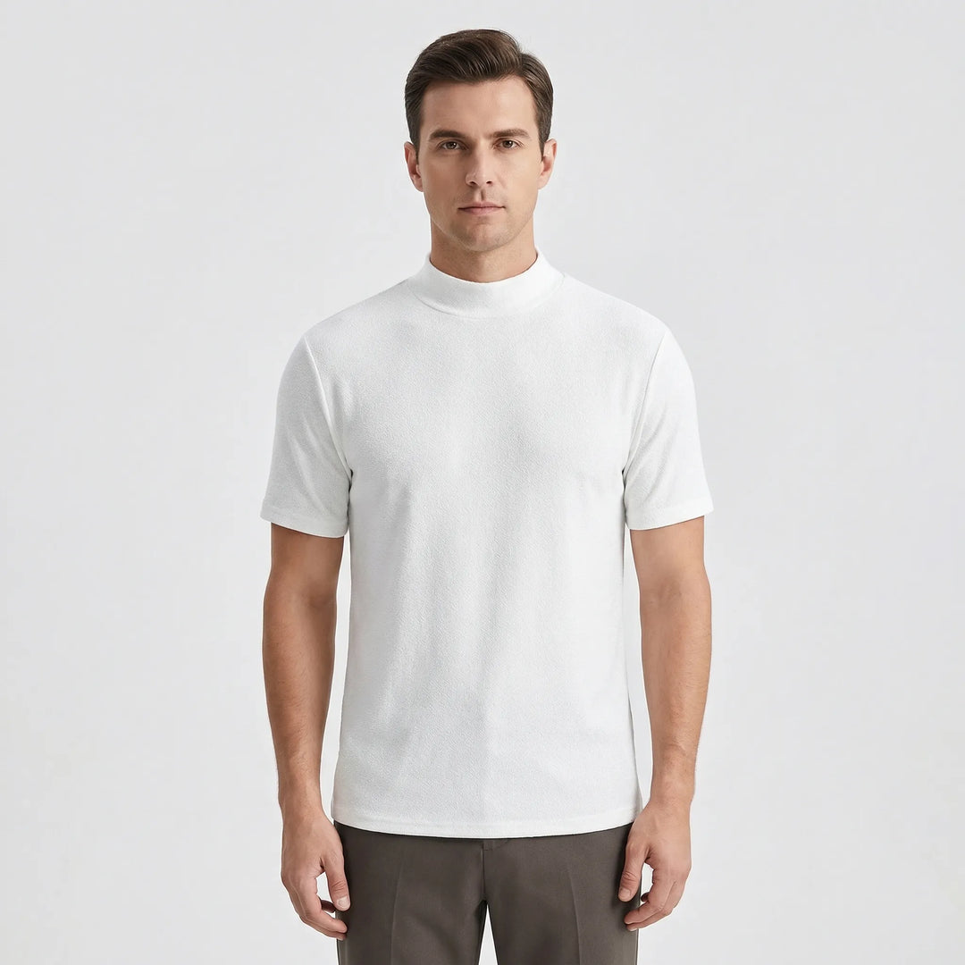 T-shirt z kołnierzykiem typu stójka dla mężczyzn - Emanuel