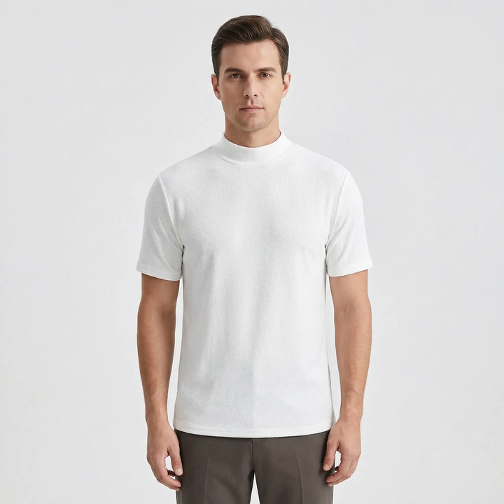 T-shirt z kołnierzykiem typu stójka dla mężczyzn - Emanuel